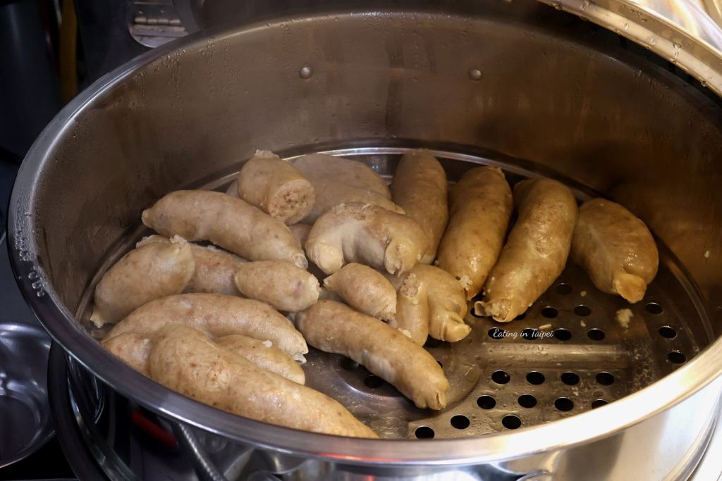 Shilin night market Sticky Rice Sausages